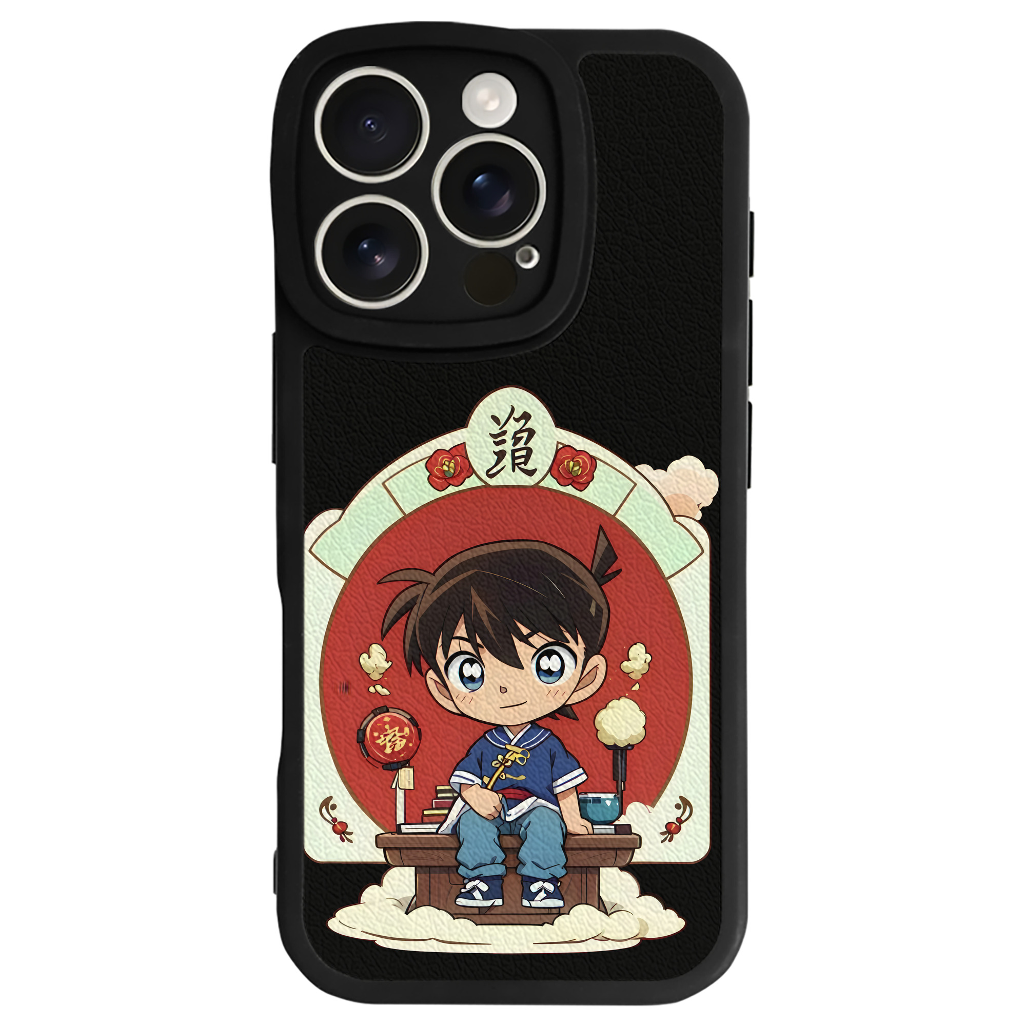 （画像用） 名探偵コナン 江戸川 コナン Detective Conan Conan Edogawa 【iPhone 16シリーズ対応】シリコンスマホケース（レザー調） 材質：シリコン